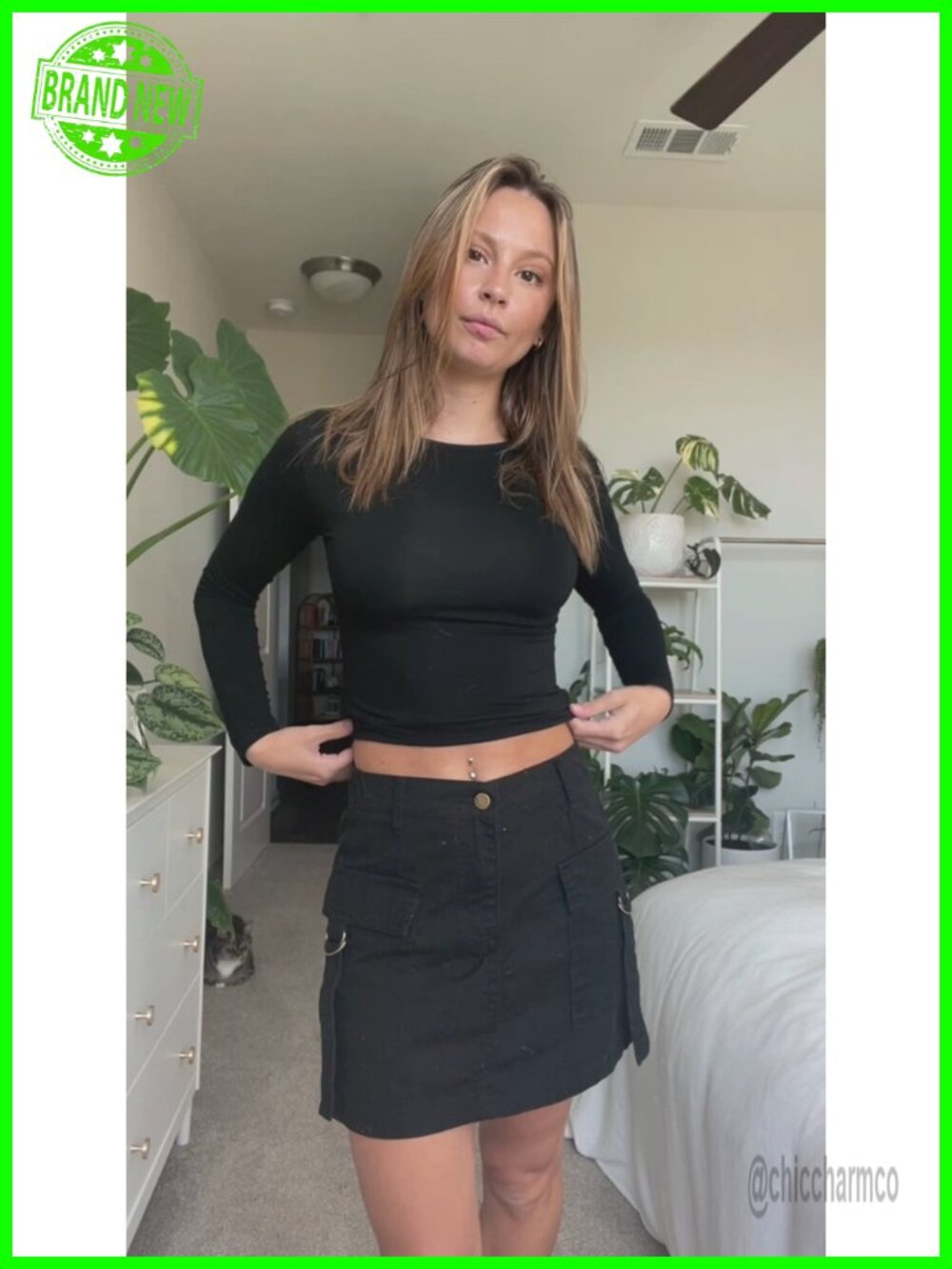 Long Sleeve Crop Top 2 Pack Fall Going Out Outfits Cute Tight Basic Tees Shirt - Picture 7 of 7